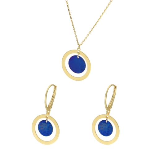 Komplet kółka tytan srebro pozłacane