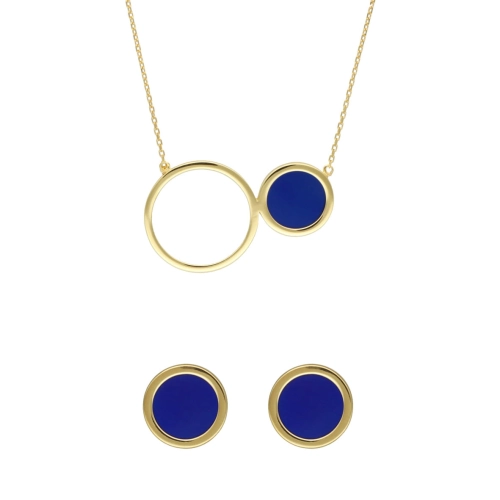 Komplet kółka tytan srebro pozłacane