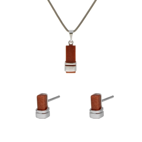 Komplet z piaskiem pustyni srebro