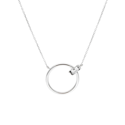 Naszyjnik koło z cyrkonią srebro