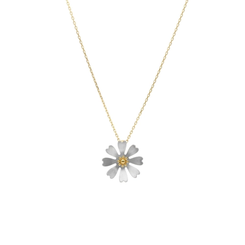 Naszyjnik kwiat chaber tytan srebro pozłacane