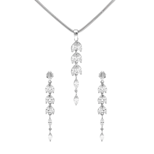 Efektowny komplet z cyrkoniami srebro