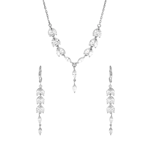 Efektowny komplet z cyrkoniami srebro