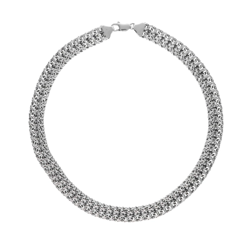 Łańcuch srebrny garibaldi podwójny 45 cm