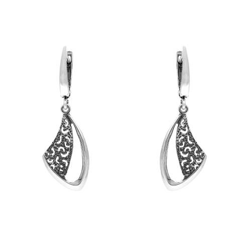 Kolczyki łezki srebro oksydowane