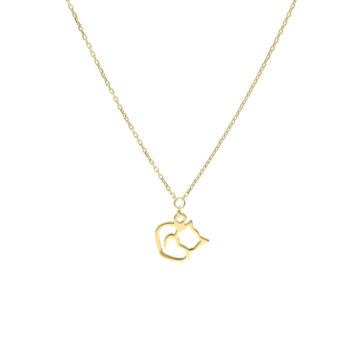 Naszyjnik kotek srebro pozłacane