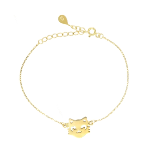 Bransoletka kotek srebro pozłacane