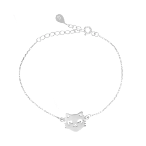 Bransoletka kotek srebro rodowane