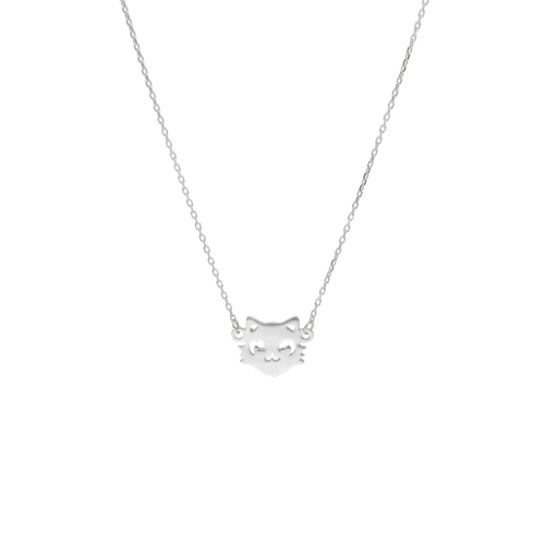 Naszyjnik kotek srebro rodowane