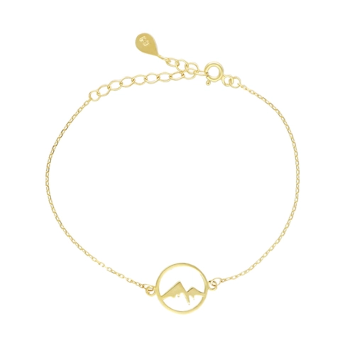 Bransoletka z motywem gór srebro pozłacane