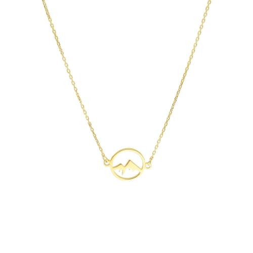 Naszyjnik z motywem gór srebro pozłacane