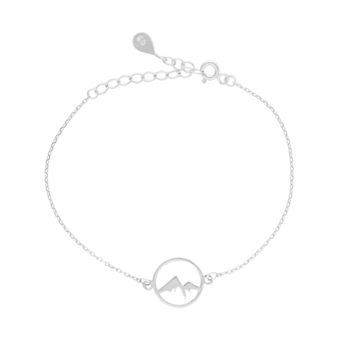 Bransoletka z motywem gór srebro rodowane