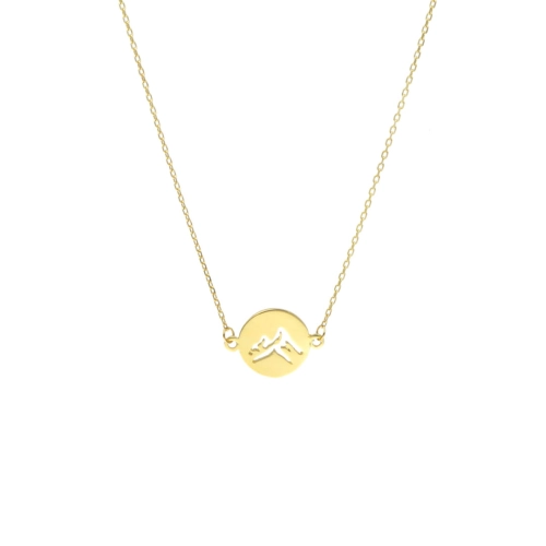 Naszyjnik z motywem gór srebro pozłacane