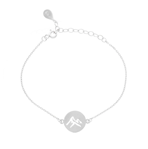 Bransoletka z motywem gór srebro rodowane