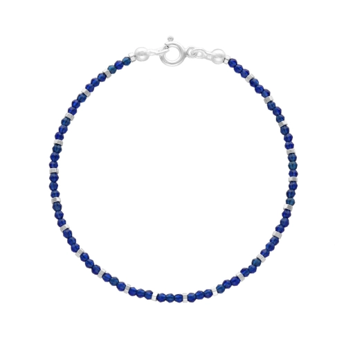 Bransoletka z granatowymi kryształkami i hematytem