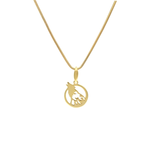 Wisiorek wilk srebro pozłacane