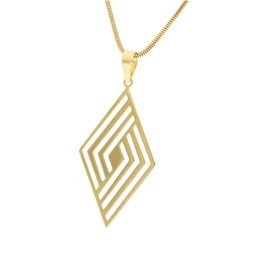 Wisior srebrny romb pozłacany