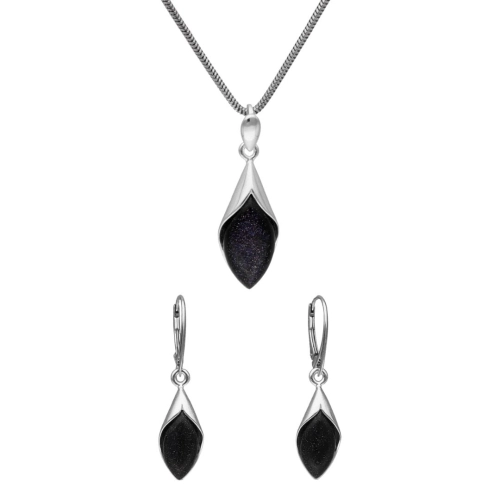 Komplet romb z Nocą Kairu srebro