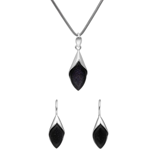 Komplet romb z Nocą Kairu srebro