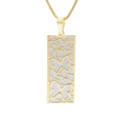 Wisior motylki satynowane srebro pozłacane