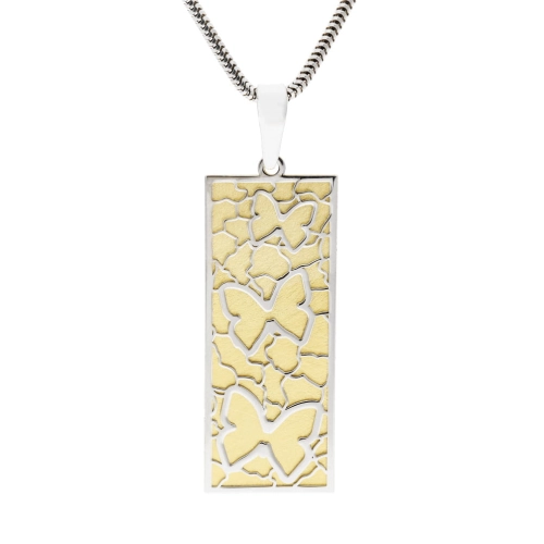 Wisior motylki satynowane srebro pozłacane