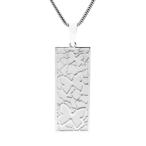 Wisior motylki satynowane srebro rodowane