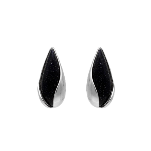 Kolczyki łezki z Nocą Kairu srebro