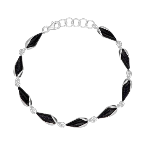 Bransoletka łezka z Nocą Kairu srebro