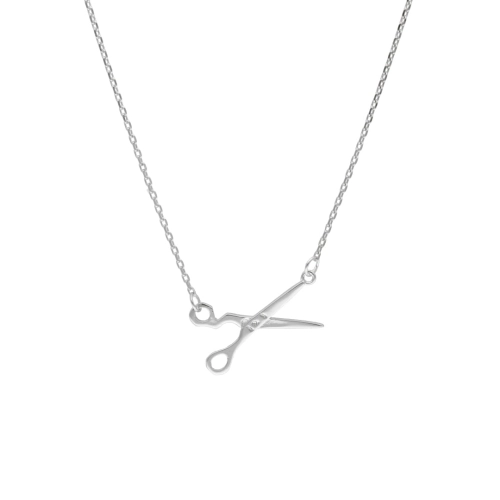 Naszyjnik nożyczki srebro rodowane