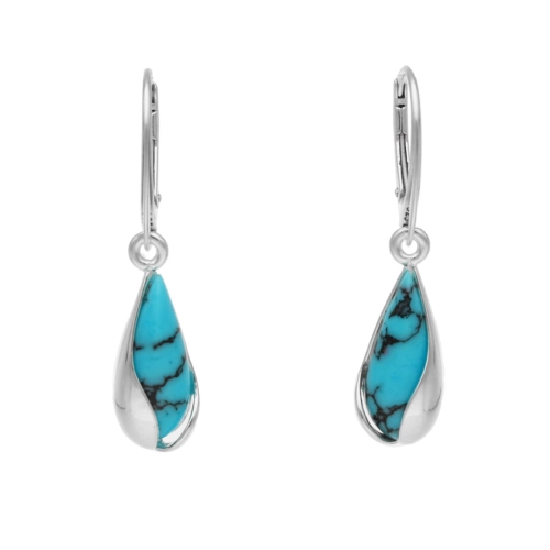 Kolczyki łezki z turkusem srebro