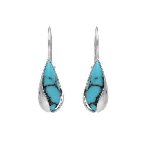 Kolczyki łezki z turkusem srebro