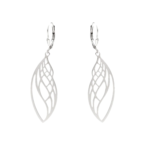 Kolczyki srebrne ażurowe rodowane