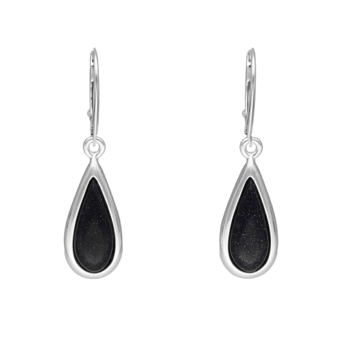 Kolczyki łezki z Nocą Kairu srebro