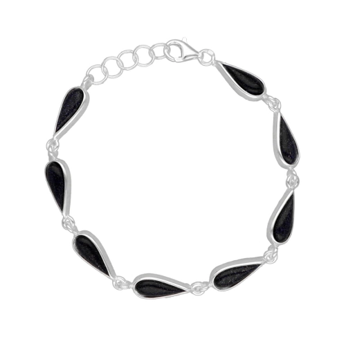 Bransoletka łezka z Nocą Kairu srebro