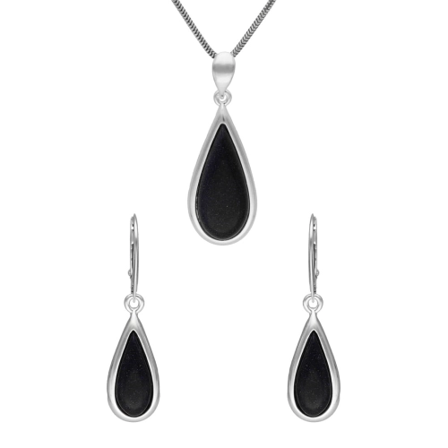 Komplet łezki z Nocą Kairu srebro