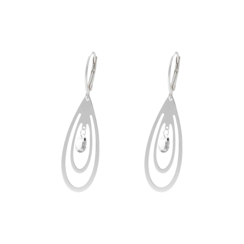 Kolczyki srebrne z białą cyrkonią łezki