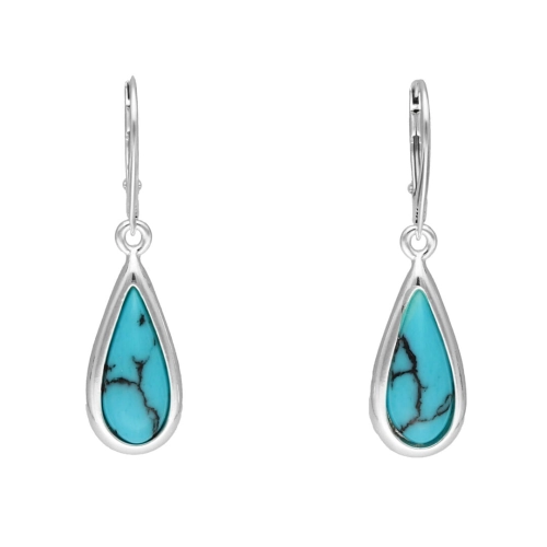 Kolczyki łezki z turkusem srebro