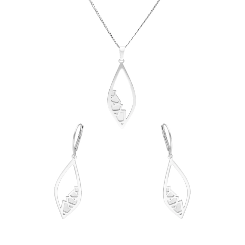 Komplet srebrny z tytanem