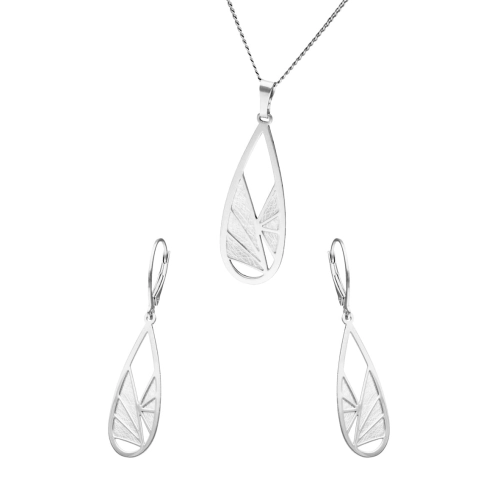 Komplet srebrny z tytanem łezki