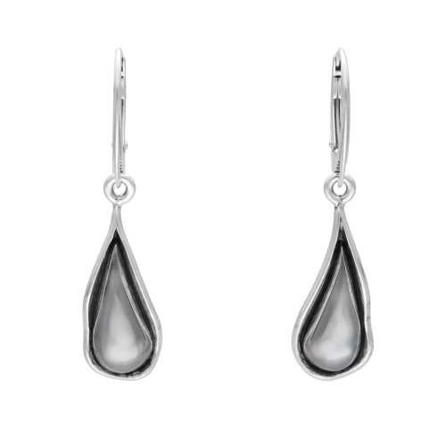 Kolczyki łezki z hematytem srebro