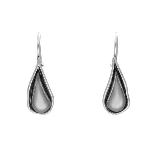 Kolczyki łezki z hematytem srebro