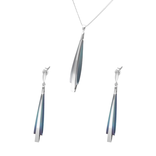 Komplet przestrzenny turkusowy tytan srebro