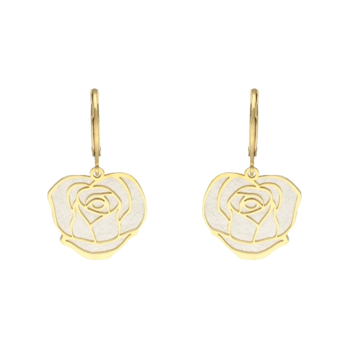 Kolczyki srebrny kwiat róża tytan srebro pozłacane