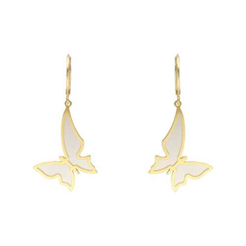 Kolczyki srebrne motyle tytan srebro pozłacane