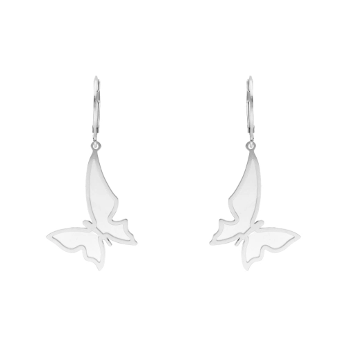 Kolczyki srebrne motyle tytan