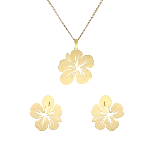 Komplet koniczynki srebro pozłacane