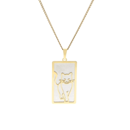 Wisior kot tytan srebro pozłacane