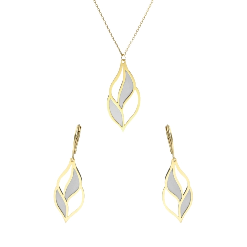 Komplet ze srebrnym tytanem srebro pozłacane