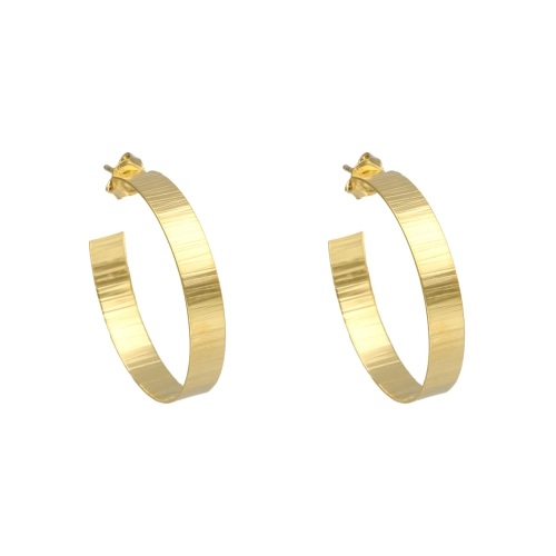 Kolczyki koła duże srebro pozłacane 3 cm