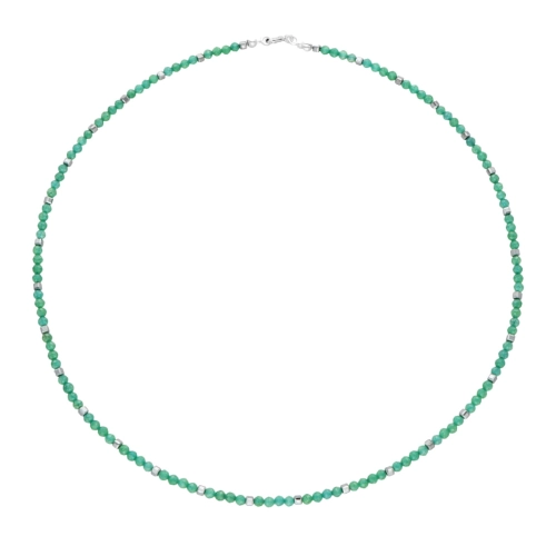 Naszyjnik z zielonymi cyrkoniami i hematytem